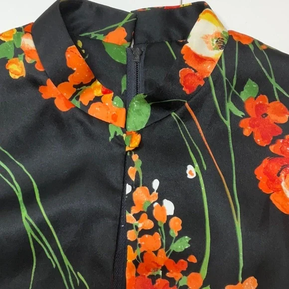 Tori Richard for Liberty House Black Maxi Dress with Orange Floral Design - Picture 6 of 8